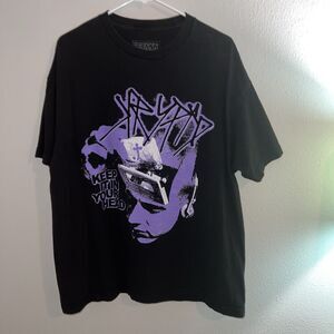 Krypto World "KEEP IT IN YOUR HEAD" Black Graphic T Shirt Size XL Purple Print